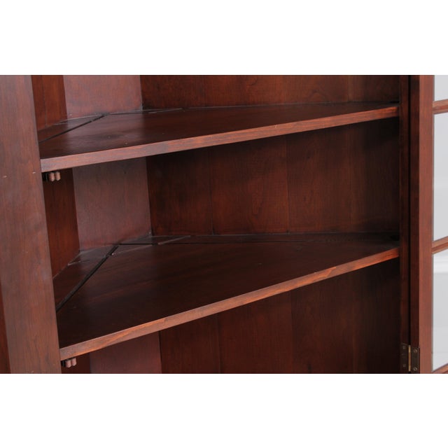 1970s Seely Custom Made Cherry Corner China Cabinet For Sale - Image 5 of 14
