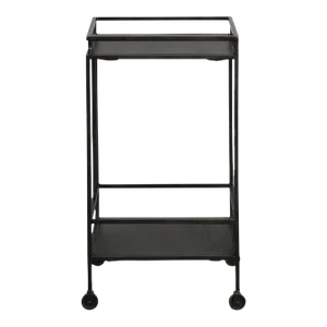 Black Iron Square Caster Bar Cart