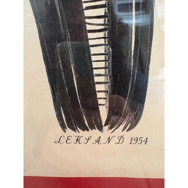 Large framed Swedish folk art print featuring a decorative floral design and the work “LEKSAND” at the bottom. The style...