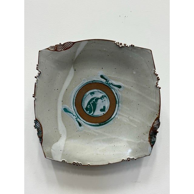 Mid-Century Modern Vintage Studio Pottery Decorative Charger For Sale - Image 3 of 9