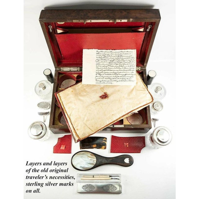 French Early 19th Century 1817 Antique French Palais Royal Nécessaire De Voyage, Sterling Vanity Set For Sale - Image 3 of 11