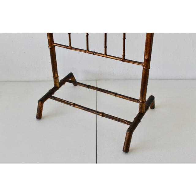 Faux Bamboo Italian Gilt Painted Valet Stand Mid Century For Sale - Image 9 of 13