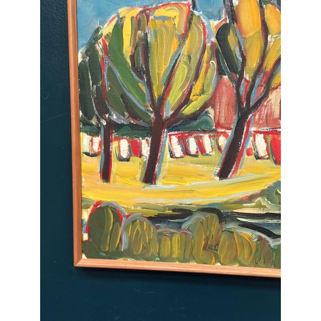 Unknown, Behind the Trees, 1950s, Oil on Canvas, Framed For Sale - Image 18 of 18