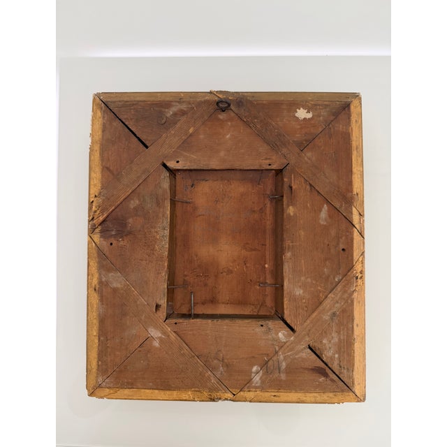 This charming and well-done 19th-century French oil painting on wood shows a lively street or tavern scene with elegantly...