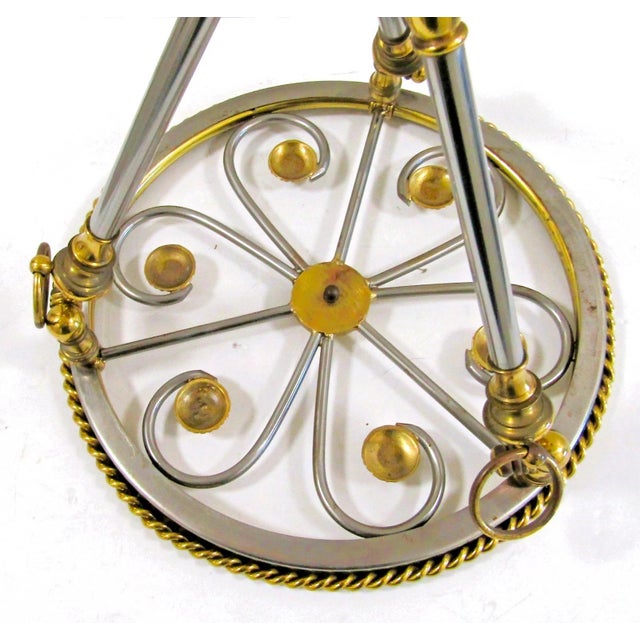 Italian Neoclassical Tripod Drinks Table Nickel and Brass 20th Century For Sale - Image 18 of 18