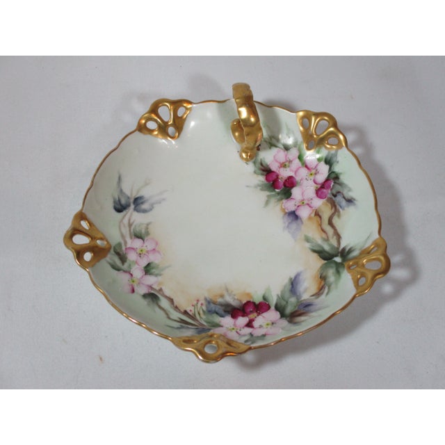 Art Nouveau Vintage 1950s Hand-Painted Porcelain Nappy Dishes- Set of 4 For Sale - Image 3 of 13