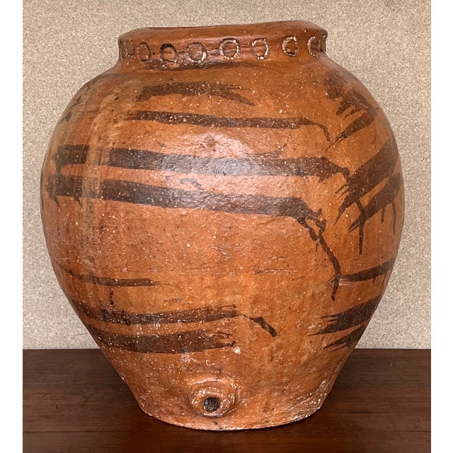 Baroque 18th Century Handmade Terracotta Olive Jar, Vase With Two Handles, Spain For Sale - Image 3 of 10