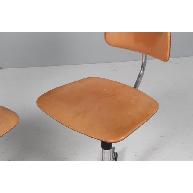 Danish Kevi Office Chair in Butthide Leather attributed to Jørgen Rasmussen, 1960s For Sale - Image 4 of 10