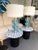 Mid-Century Modern Contemporary Brass and Blue Murano Glass Spiral Lamps, Italy - a Pair EU Wired For Sale - Image 3 of 12