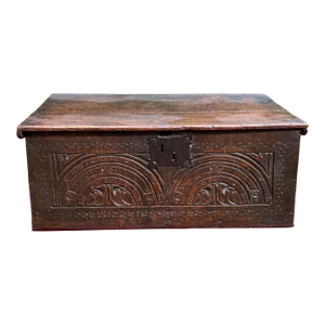 17th Century Charles I Oak Bible Box