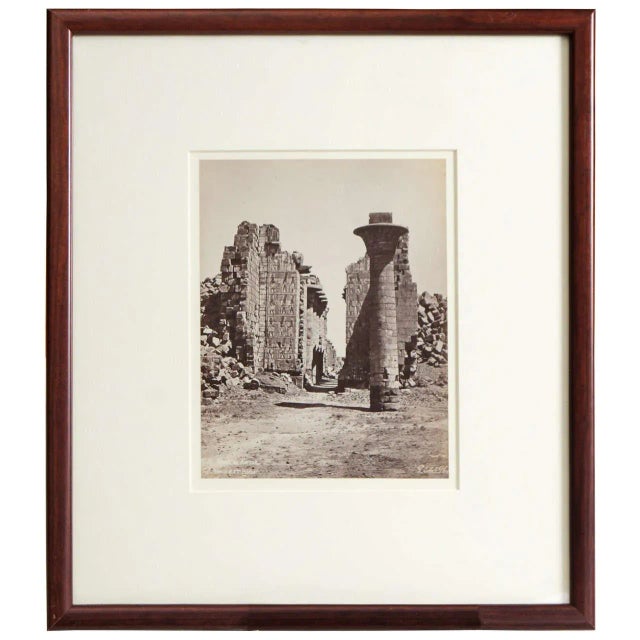 Mid 19th Century Pascal Sebah, Temple of Karnak, Eqypt - Framed For Sale - Image 5 of 5