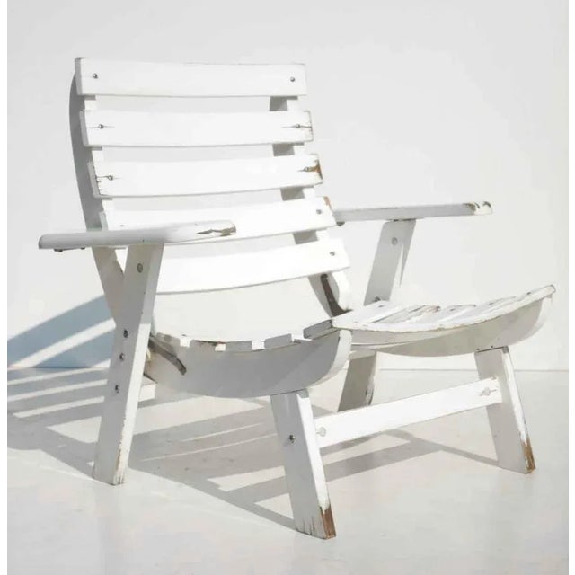 Folding Garden Armchair in White Wood, 1960s For Sale - Image 13 of 13