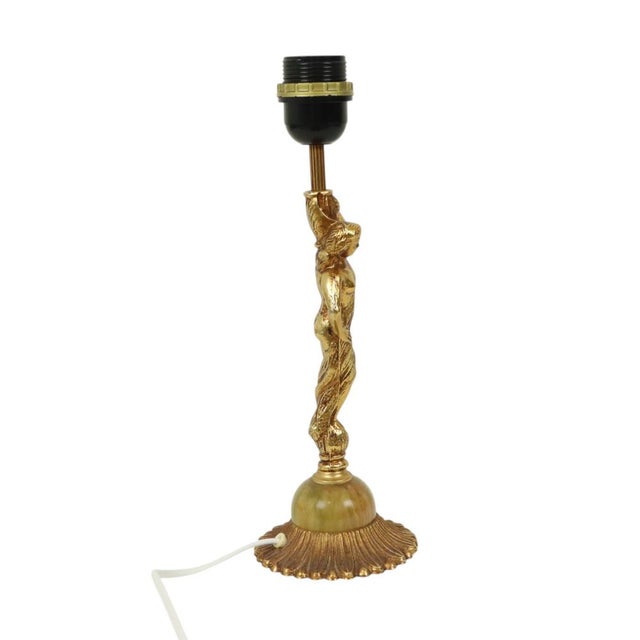 Vintage Table Lamp in Brass and Onyx Marble, 1960s For Sale - Image 9 of 17