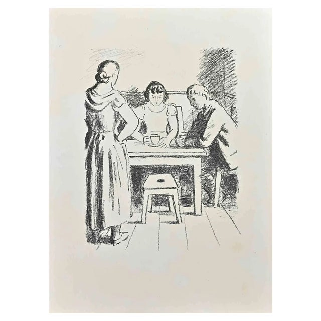 Wilhelm Gimmi, Breakfast, Lithograph, 1955 For Sale