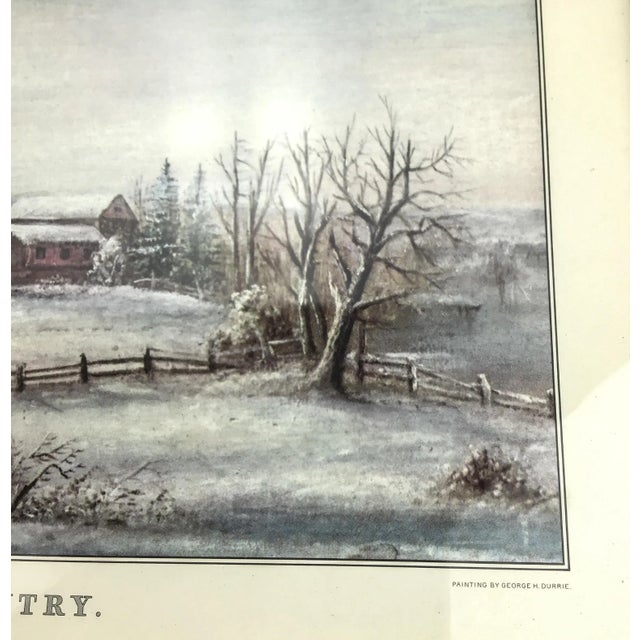 1960s Vintage Framed Print “Winter in the Country” by George Durrie For Sale - Image 5 of 12