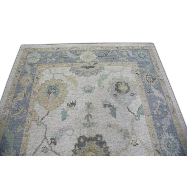 Oriental Hand Knotted Rug Turkish Oushak 6'1" x 9'3" For Sale - Image 4 of 6