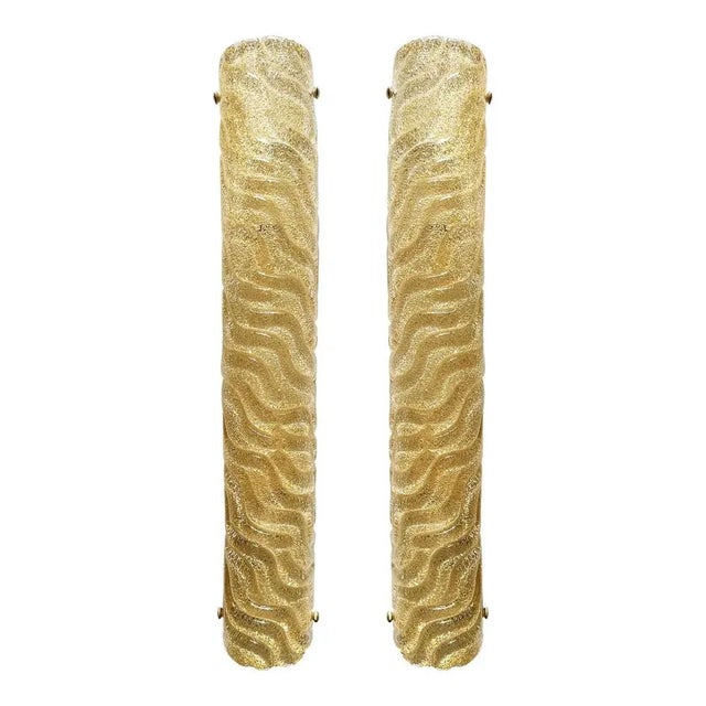 Venetian Gold Graniglia Murano Glass Wall Sconce by Simoeng, Set of 2 For Sale - Image 14 of 14