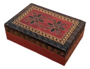 Mid 20th Century Hand Carved Polish Box/Tatra Mountain Carved Box/Carved Wood Trinket Box