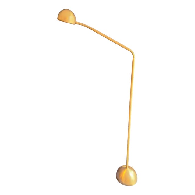 Vintage German Floor Lamp in Brass-Colored Metal from Hustadt-Leuchten, 1980s For Sale