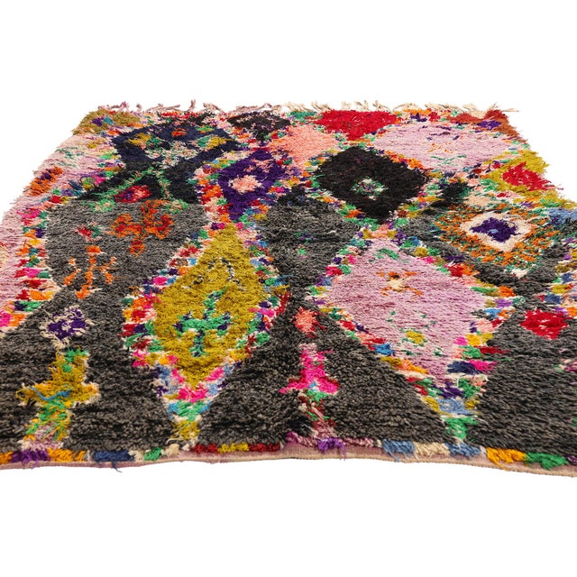 Tribal Vintage Azilal Moroccan Rug, 04'10 X 07'08 For Sale - Image 3 of 10