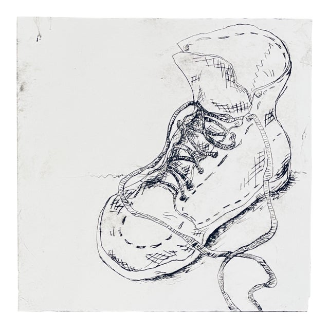 1980s Etching of a Shoe For Sale