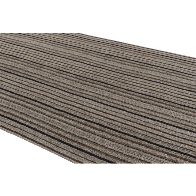 1950s Vintage Palas Bidjari Persian Kilim, Gray Geometric Stripe - Rug & Kilim For Sale - Image 5 of 8