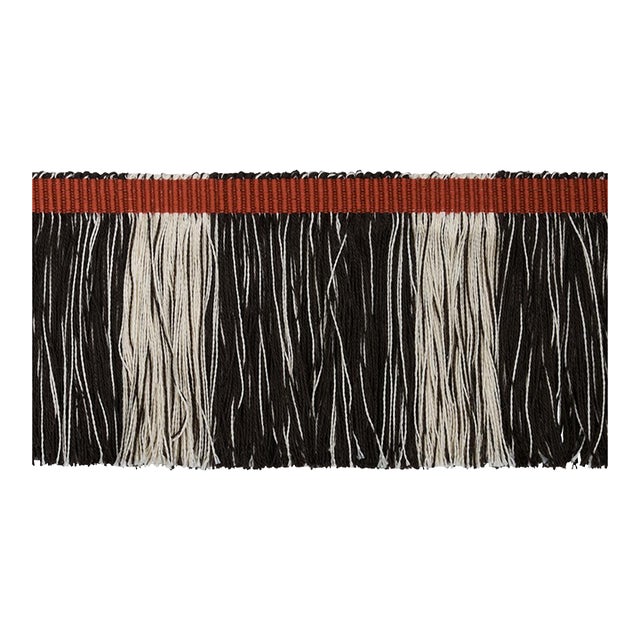 Sample - Schumacher x Stephanie Seal Brown Calcada Fringe Trim in Rust For Sale