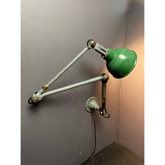 Green Large Industrial Wall Lamp by John Dugdill & Co, 1930s For Sale - Image 8 of 9
