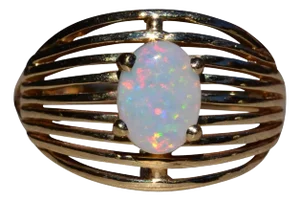 The Braselton: Ladies Vintage 14K Yellow Gold Australian Opal Cocktail Ring