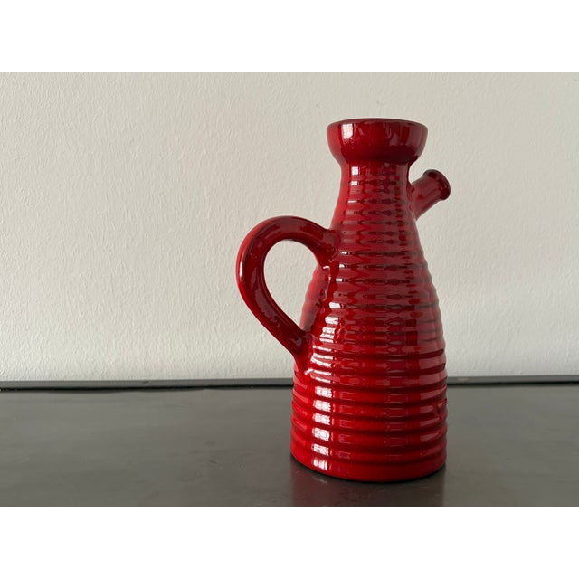 Ceramic Vintage Red Jug from Marei Keramik, Germany, 1970s For Sale - Image 7 of 18
