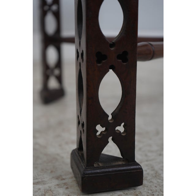 High Quality Vintage Mahogany Chinese Chippendale Tea Table For Sale - Image 9 of 13