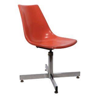 Mid Century Fiberglass Swivel Desk Kitchen Side Chair by Kreuger After Eames C 1950/60's For Sale