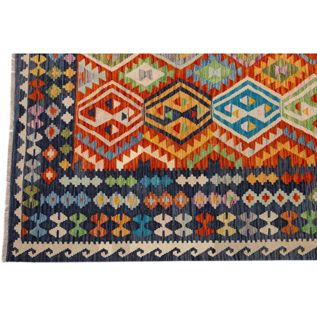2010s Modern Flatweave Kilim Wool Rug With Allover Multicolor Design For Sale - Image 4 of 7