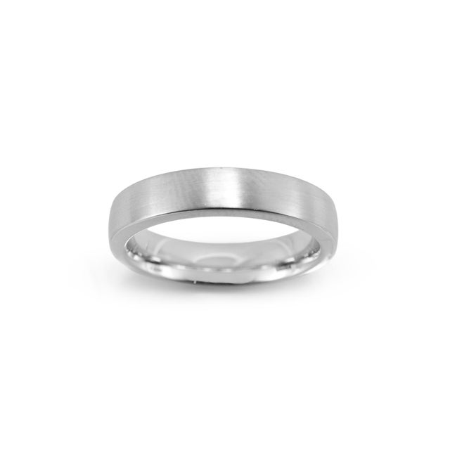 Early 21st Century Unisex Tiffany & Co. The Charles Setting Platinum Satin 5mm Finish Band Ring, Size 8 For Sale - Image 5 of 8