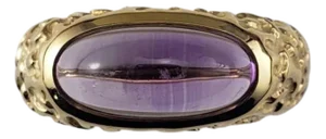 Late 20th Century Manhattan 18 Karat Yellow Gold and Cabochon Amethyst Ring, Size 6.5