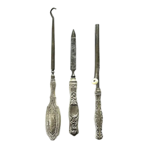 Antique Silver Hair and Manicure Vanity Set