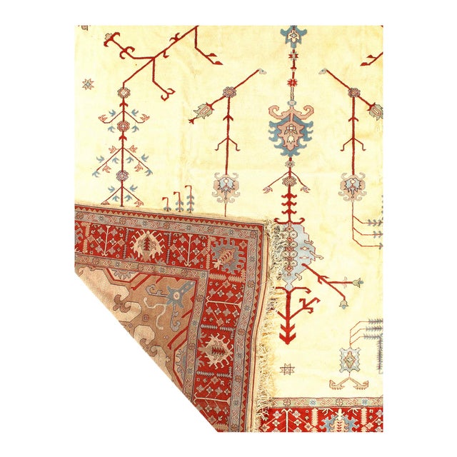 Pasargad DC Ivory Fine Hand Knotted Romanian Oushak Rug For Sale - Image 4 of 6