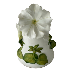 1983 White Cascade Petunia Porcelain Bell by Jeanne Holgate
