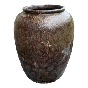 Antique Chinese Glazed Ceramic Soy Sauce Jar, C. 1900