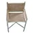 Vintage Maison Jansen Style, Campaign Pace Director Arm Chair, Suede Leather Chrome and Brass For Sale