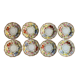 English Fine Bone China Floral 6 7/8" Porcelain Plates by Hammersley - Set of 8
