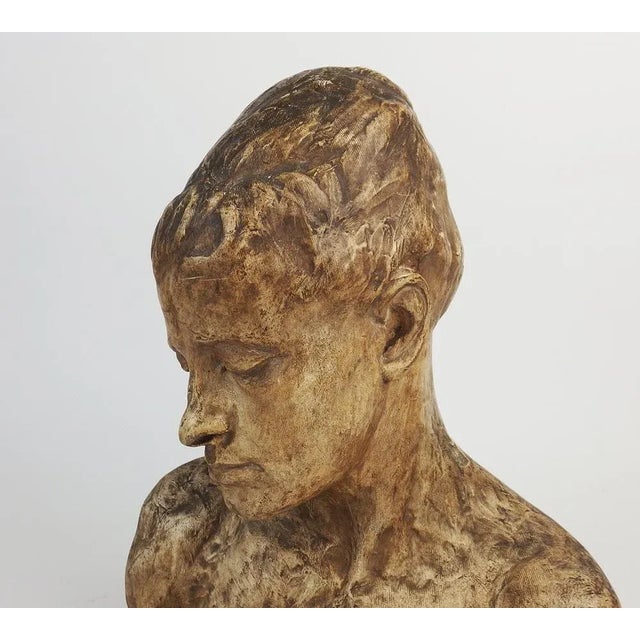 Plaster Bust by Jean Pavie, 1890-1910 For Sale - Image 6 of 13