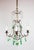 French Chandelier in Brass with Green Crystals, 1920s For Sale - Image 6 of 10
