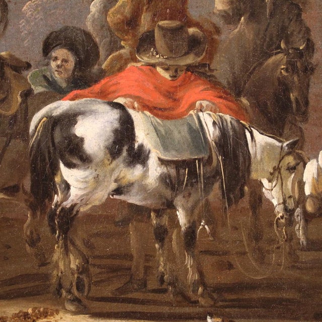 Flemish Artist, Hunting Scene, 1660, Oil on Canvas For Sale - Image 4 of 16