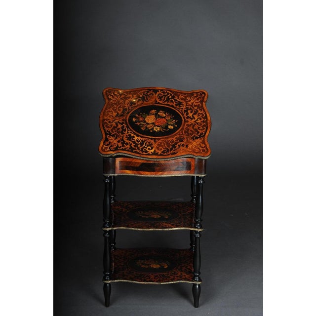 19th Century Marquetry Side Table with Jewelry Box, 1870s For Sale - Image 11 of 18