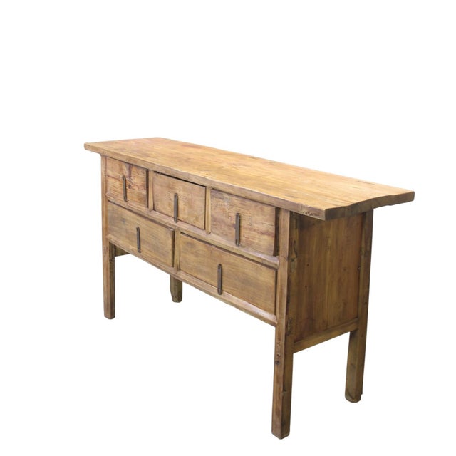Antique Chinese Console Table With Five Drawers For Sale - Image 4 of 14