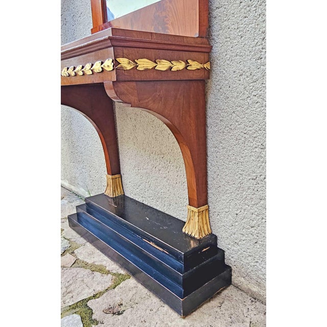 Black Console Table in Walnut and Golden Wood, 1850, Set of 2 For Sale - Image 8 of 18