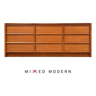 1960s Danish Modern Teak 77” Dresser by New Furniture For Sale