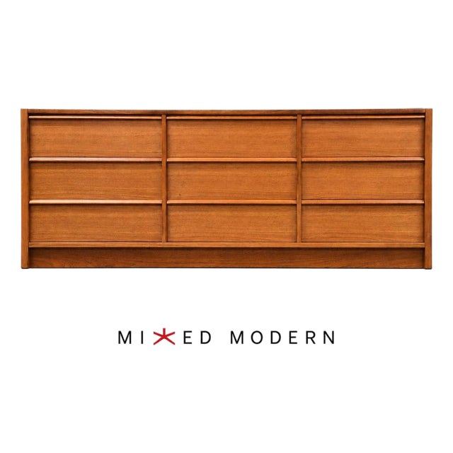 1960s Danish Modern Teak 77” Dresser by New Furniture For Sale