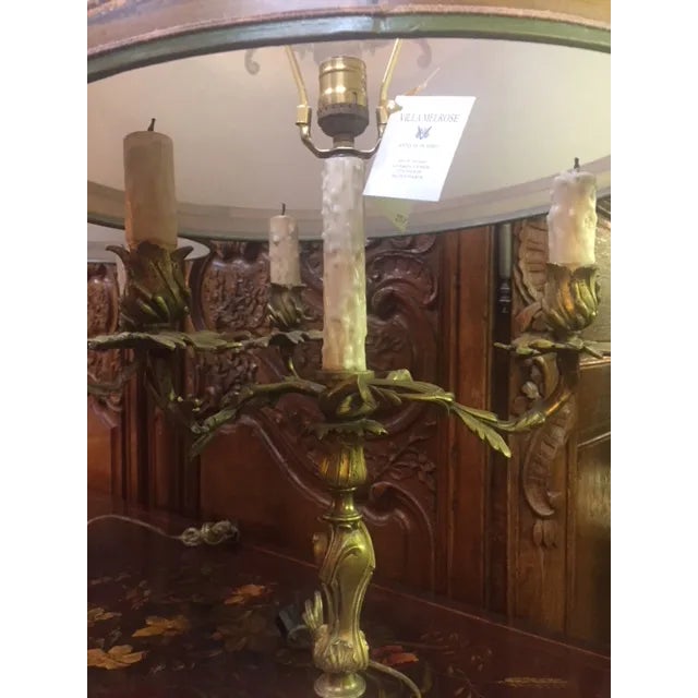 Early 20th Century Antique French Bronze Candle Lamps - A Pair For Sale - Image 10 of 12